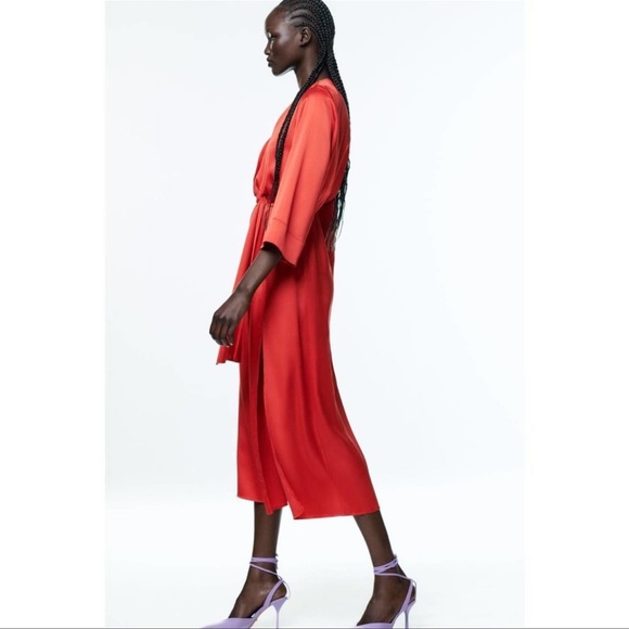 Zara knotted satin effect dress - Picture 4 of 10